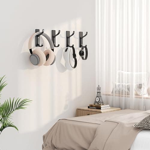 pickpiff Adhesive Wall Coat Hooks - Heavy Duty Stick-On Door Hanger, Metal Hook for Hanging Towel,Purse, Robe, Backpack, Jacket, Clothes - for Bathroom,Dorm, Closet, Kitchen - Black, 6 Pack thumbnail 9