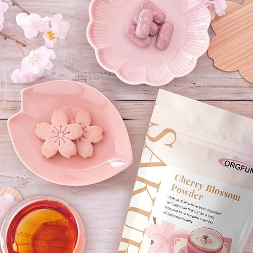 ORGFUN Original Sakura Powder Using 100% Spring Season Cherry Blossom No Additives Gluten Free Made in Japan Perfect for Sakura Latte, Drinks 3.52 Ounce thumbnail 5