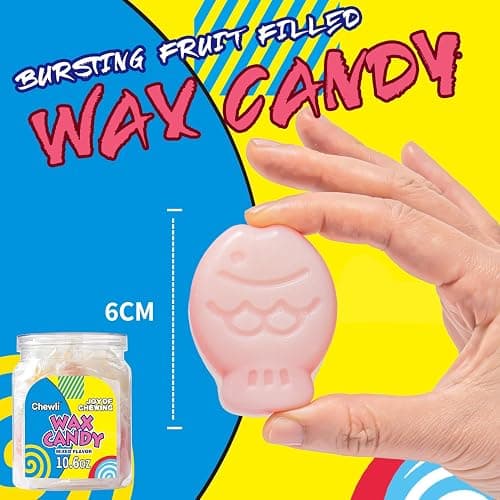 Chewli Wax Candy – Mixed Fruit Flavors, Various Styles, Individually Wrapped, Nostalgic Retro Party Gifts, Perfect for Playing Games &Various Gatherings, Canned, 10.6 oz thumbnail 6