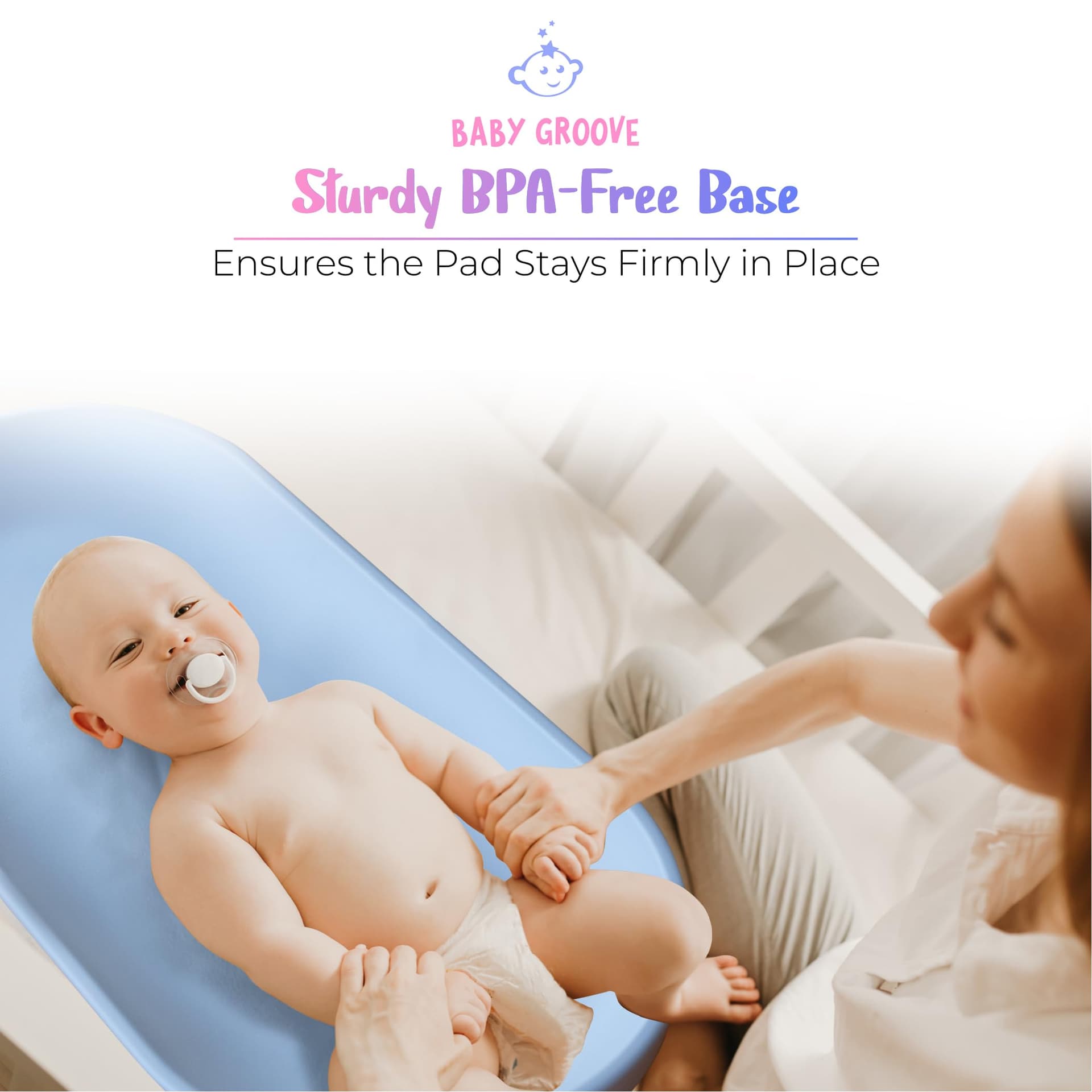 Baby Groove Aus - Premium Portable Changing Pad - Waterproof, Grey, Soft and Breathable, Non-Slip, Easy-to-Clean, Firm Padding, Diaper Changing Station, Newborns to Toddlers thumbnail 7