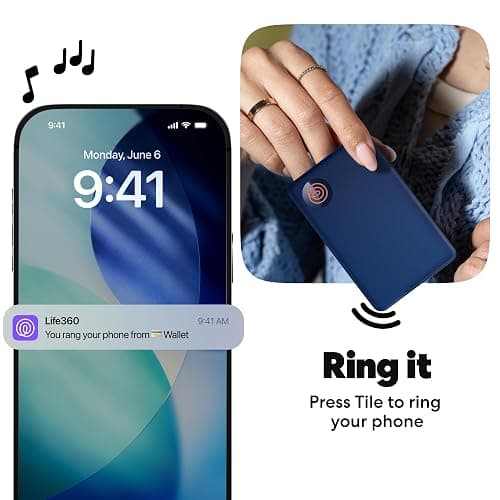Life360 Tile Slim - Wallet Finder, Bluetooth Tracker and Item Locator for Luggage Tags, Passports and More. Both iOS and Android Compatible. Phone Finder. 1-Pack (Navy Blaze) thumbnail 5