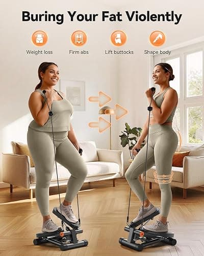 Niceday Steppers for Exercise, Stair Stepper with Resistance Bands, Mini Stepper with 300LBS Loading Capacity, Hydraulic Fitness Stepper with LCD Monitor thumbnail 2