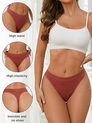 linccure Breathable Seamless Thongs: Comfortable Women's Underwear 5-Pack thumbnail 2