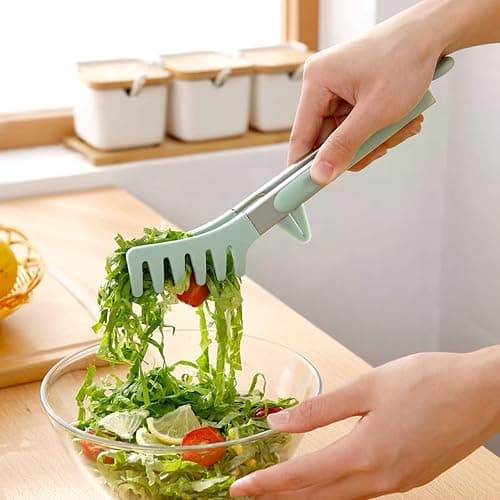 Kitchen Tongs for Cooking, 9 Inch Small Silicone Tongs, Food Grade Mini Serving Tongs with Silicone Tips, Set of 3, Green thumbnail 7