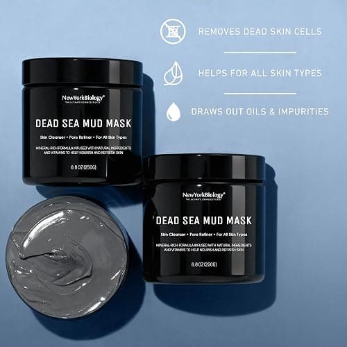 New York Biology Dead Sea Mud Mask for Face and Body | Spa Quality Pore Refiner for Oily Skin | Natural Skincare for Women & Men | Tighten Skin for A Healthier Complexion | 8.8 oz thumbnail 6