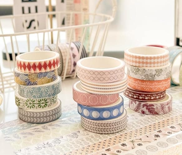 Songdao 40 rouleaux Washi Tape Set, Ruban Adhésif Décoratif Œuvre d’art inspirée Feuille d’or Masking Tapes pour Arts, Bullet Journal, Scrapbooking, Bricolage, Emballage (Retroism 2) thumbnail 6