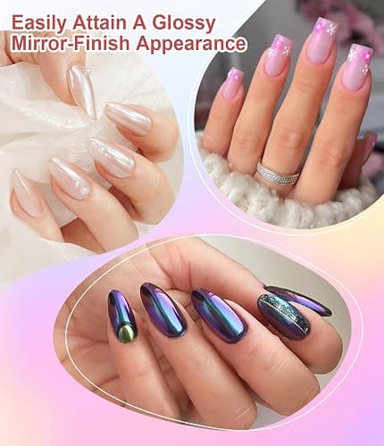 3D Nail Gel and Chrome Nail Powder Kit BISHENGYF: 15g No Wipe 3D Sculpting Gel White Aurora Pink Chameleon Gold Chrome Nail Powder with Clear 3D Carving Nail Molding Glue Set for Nail Art Decoration thumbnail 4