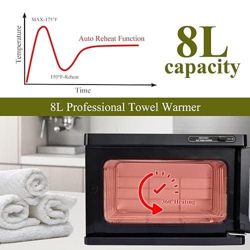 Hot Towel Warmer, 8L Towel Warmer Spa, Towel Warmer for Facials, Professional Towel Warmer, Small Towel Warmer Cabinet, Suitable for Spa, Salon, Barbershop, Esthetician… thumbnail 5