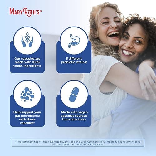 MaryRuth Organics Complete Gut Health+ Capsules | 5 Probiotic Blend | Butyrate | Corebiome® | Vegan Gut Support | Support Gastrointestinal Health & Microbiome | 2 Capsules Daily | 30 Servings thumbnail 6