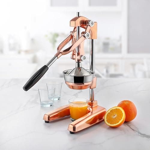 Zulay Professional Citrus Juicer - Premium Manual Citrus Press and Orange Squeezer - Metal Lemon Squeezer - Extra Tall Heavy Duty Manual Orange Juicer and Lime Squeezer Press Stand - Rose Gold thumbnail 2