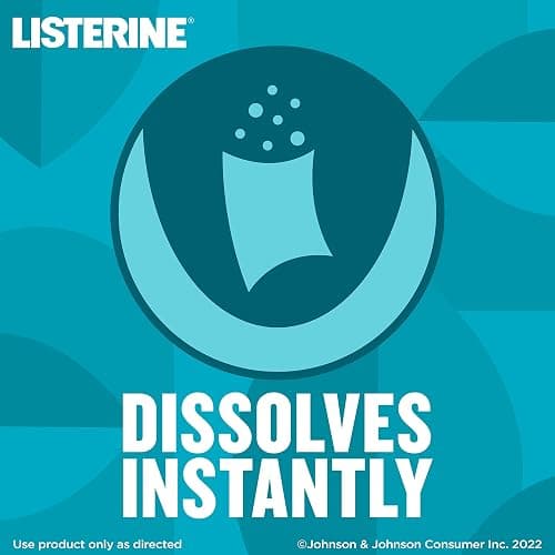 Listerine PocketPaks Cool Mint Breath Strips, Portable Pocket-Sized Oral Care Mouth Freshener, Dissolving Strips Kill 99% of Bad Breath Germs, Sugar Free, 3 x 24-Strip Packs thumbnail 6