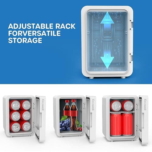 ECOWELL Skin care Fridge, Mini Fridge for Bedroom, 4L with LED Mirror for Makeup Cosmetic Beauty, portable Refrigerator for Office Dorm Car, Cooler & Warmer, AC & DC, White thumbnail 8