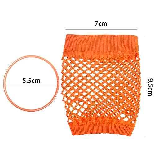 TecUnite 12 Pairs Neon Fingerless Fishnet Gloves and 100 Pieces Multicolor Silicone Jelly Bracelets 80s 90s Accessories for Women Retro Party Favors for Halloween Party Costume Cosplay thumbnail 2