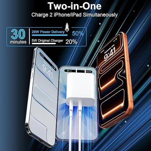 iPhone 17 16 15 Charger Fast Charging Cord, 10FT Long USB C Charging Cable with 20W Type C Charger Block for iPhone 17 Pro Max/17 Pro/17/, 16 15 Pro Max/16 15 Pro/16 15,iPad Pro/Air, Android Phone thumbnail 3