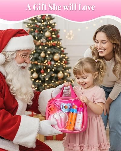 BABESIDE Baby Doll Accessories, 10 Pcs Disappearing Doll Feeding Set for Toy Stroller, Baby Care Pretend Play Kit with Magic Bottles, Pacifiers, Bib, Diaper & Carry Bag for 12–15 Inch Dolls thumbnail 7