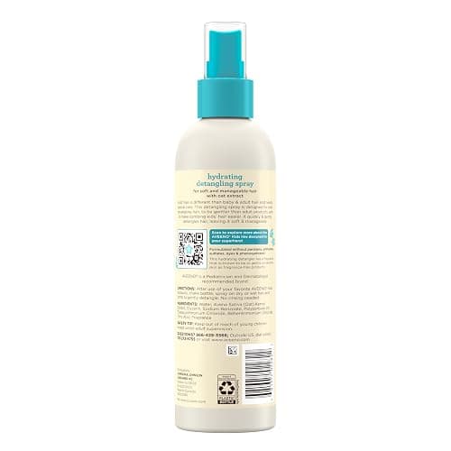 Aveeno Kids Hydrating Hair Detangler Spray, 10 fl. oz | Quickly Detangles Hair, Oat Extract, Tear-Free, Gentle on Sensitive Skin & Scalp thumbnail 7