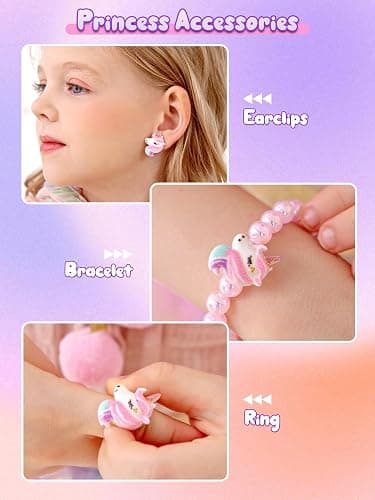 Fuzmo Light Up Princess Dress Up Clothes for Girls 3 4 5 6 Years Old, Toddler Princess Toy for Birthday Gift thumbnail 4
