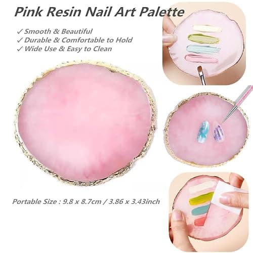 FULINJOY 21Pcs Nail Art Brushes Set, 1 Resin Nail Art Palette, 5 Nail Art Dotting Pens, 15 Nail Art Brushes, Nail Polish Mixing Palette Double-Ended Dotting Pen Nail Liner Brush Nail Drawing Brushes thumbnail 2