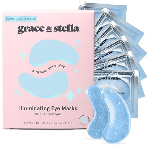 grace & stella Award Winning Under Eye Mask (Blue, 6 Pairs) Reduce Dark Circles, Puffy Eyes, Undereye Bags, Wrinkles, Gel Under Eye Patches, Nurse Gifts, Vegan Cruelty-Free Self Care - Image 1