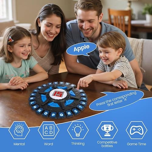 VIVIYCFISH Family Word Games for Kids and Adults,Alphabet Chess Board Game with 15 Seconds Display Timer and 36 Category Card,Fun Fast-paced Game, Word Learning Toy thumbnail 6