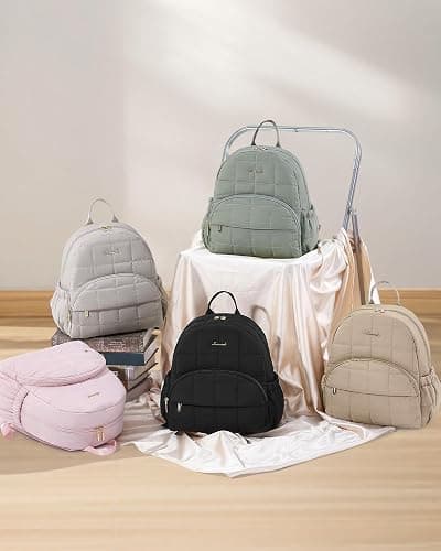 LOVEVOOK Small Backpack Purse for Women, Mini Puffer Backpack with Anti-theft Pocket, Lightweight Quilted Casual Daypack for Daily Work & Travel thumbnail 7