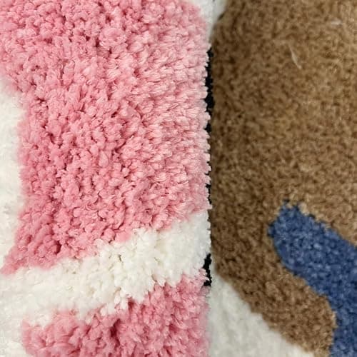 LAKEA Pink Round Tufted Rug Soft Thick Plush Educational Non-Slip Durable Easy Clean Girls Room Friendly Global Decor (35.4X35.4 inch) thumbnail 4