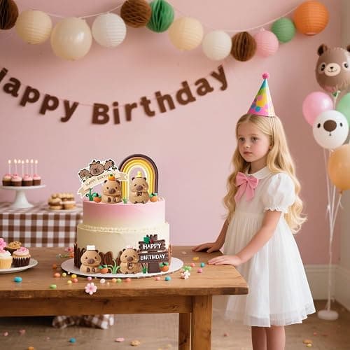 Capybara Cake Toppers Mini Blowfish Party Supplies for Capybara Birthday Party Supplies Shower Favors thumbnail 6