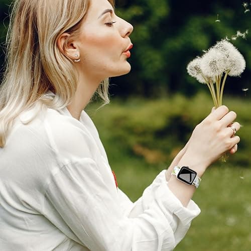 Floral Band Compatible with Apple Watch Band 38mm 40mm 41mm 42mm 44mm 45mm 46mm 49mm Women, Cute Flower Print Pattern Soft Lace Silicone Strap for iWatch Band Series Ultra 10 9 8 7 SE 6 5 4 3 2 1 thumbnail 6