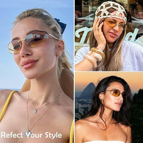 mosanana Trendy Y2K Sunglasses for Women Cool Retro Metal Style MS52584 thumbnail 4