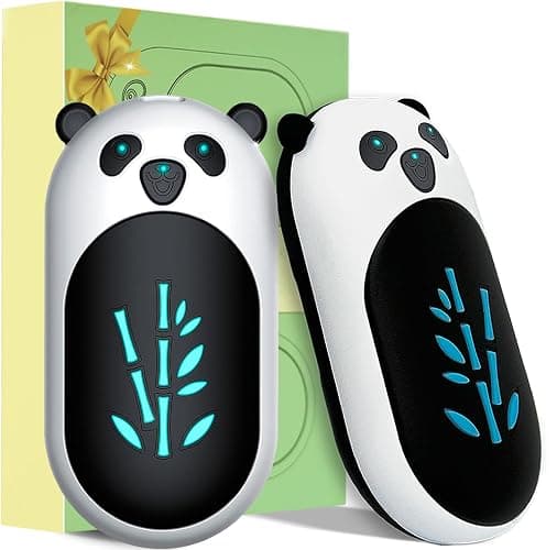 Hand Warmers Rechargeable 2 Pack,6000mAh Cute Panda Shaped Electric Hand Warmer,20Hrs Long Heating Reusable Hand Warmer,Portable Pocket USB Heater for Christmas,Outdoor,Hunting - Image 1