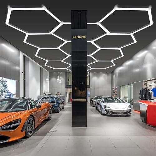LZHOME Hexagon 5000K LED Garage Lights: 25 Pack Updated 1.31-inch Wider Size,26300LM Super Bright Hex Lighting Ceiling LED Shop Light for Garage, Car Detailing, Workshop, Warehouse, Gym, Basement thumbnail 7