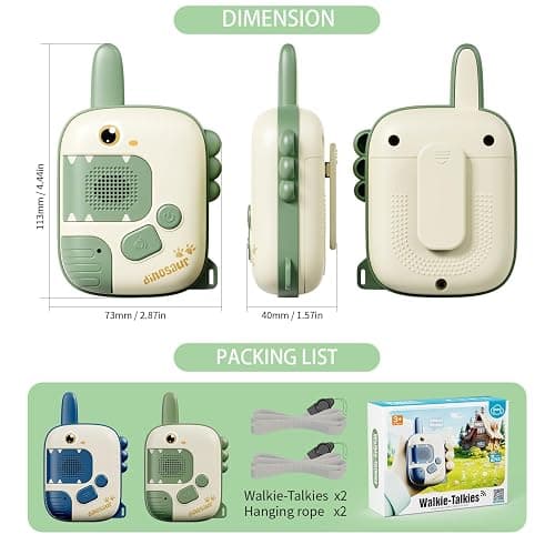 Dino Walkie Talkies for Kids,Dinosaur Toys for Kids 3-5-7,Toddler Kids Toys 2 Pack Birthday Gifts for 3 4 5 6 7 8 9 Year Old Boy Girls Toy for 3-12 Boys Outdoor Game,Easter Christmas Stocking Stuffers thumbnail 4