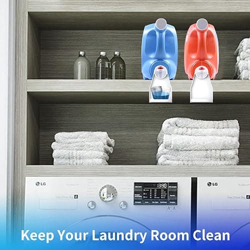 (2 Pack) Laundry Detergent Cup Holder Drip Catcher Organizer Clip Tight on Laundry Bottle Spouts, No More Leaks or Mess with Detergent and Fabric Softener in Laundry Room thumbnail 5