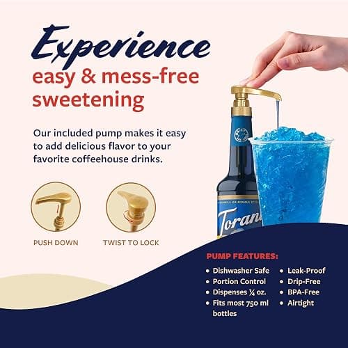 Torani Sugar Free Syrup, Blue Raspberry, Zero-Calorie Flavoring for Drinks, Pump Included, 25.4 Oz thumbnail 5