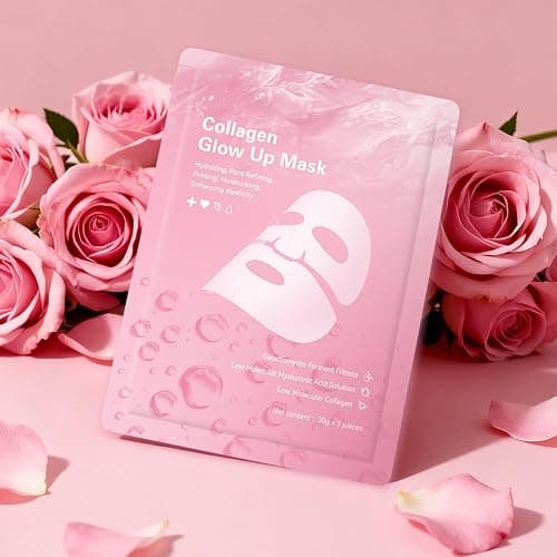 baioribe Qu𝖆𝖘Bio-Collagen Face Mask Overnight, Hydrating Korean Sheet Mask, Collagen Glow Up Firm Skin Deep Hydrating Masks for Pore Minimization - Glow like Glass Skin (2 Box (8 Pcs)) thumbnail 3