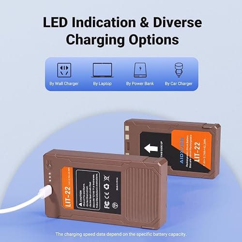 AIDXVBN 2-Pack LIT22 Rechargeable Batteries, for Spypoint Cellular Trail Camera LIT-22 PRO Flex-M, G-36,Plus, Flex-S, Solar Charging, IP65 Shell Waterproof and Dustproof thumbnail 4