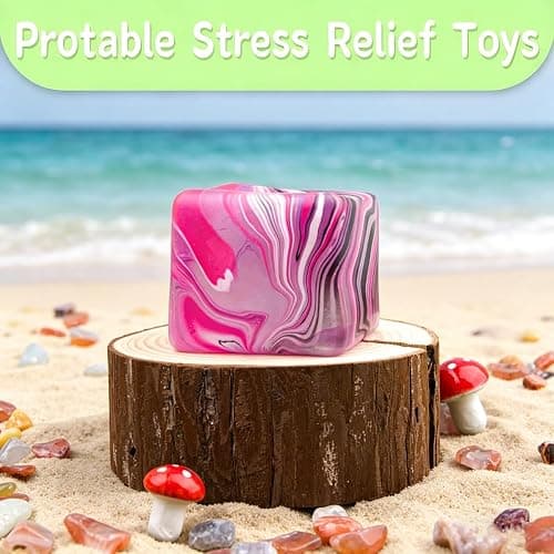 Squishies Stress Cube Toys, Adults Squishies Anxiety Relief Ball, Slow Rising Sensory Toys, Novel Design Cool Colorful Cubes, Suitable for Adult use in Offices and Homes (Orange) thumbnail 4
