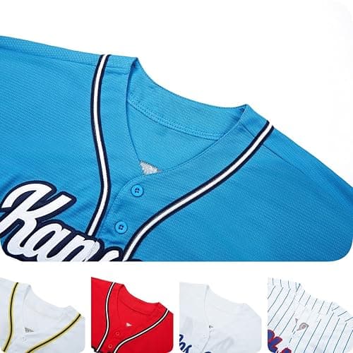 Custom Mens/Women/Youth Kansas City Baseball Stitched T-Shirt for Sports Fan thumbnail 3