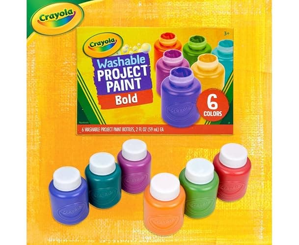 Crayola Washable Kids Paint (6ct), Essential Preschool Supplies, Paint Set for Kids, Must Have Arts & Crafts Supplies, Nontoxic, Preschool Learning Activities for Toddlers thumbnail 2