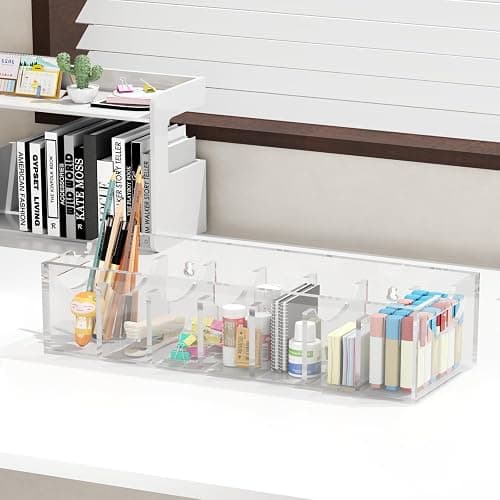 ZhiYo-Life Acrylic Belt Organizer with Dust Cover – Clear Belt Storage Box for Closet or Drawer, Belt and Tie Display Holder Case with 7 Compartments for Men and Women thumbnail 6