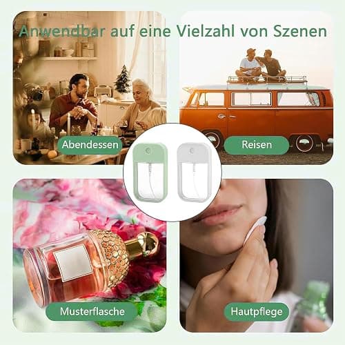 4 Stück 50ml Aesthetic Sprühflaschen: Clean Girl Stuff Mini Feinnebel Sprühflasche für Parfüm, Körperpflege und Kosmetik, Wiederverwendbar in Weiß und Türkis (2+2) thumbnail 3
