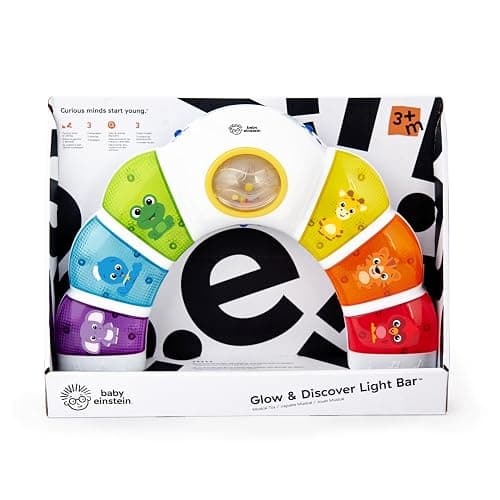 Baby Einstein Glow & Discover Light Bar Musical Toy, Activity Station, Sitting Up and Tummy Time Toy, Color and Animal Learning Toy, Infant Ages 3 Months+ thumbnail 14