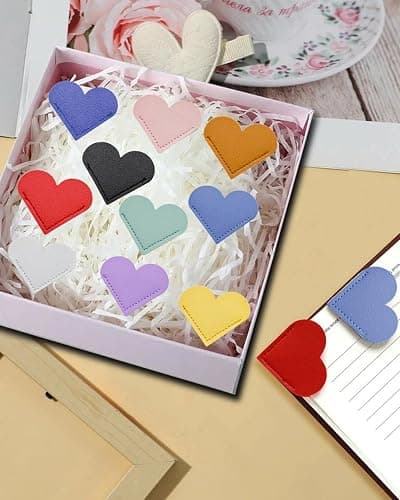 30Pcs Leather Heart Book Marks for Women, Cute Heart Bookmark Corner for Book Lovers Gifts thumbnail 2