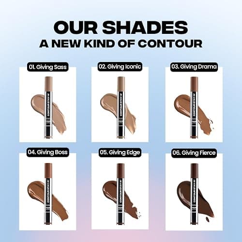 Sacheu Liquid Contour STAY-N Long Wear Cream Contour Makeup — Long Lasting, Blendable, & Lightweight Formula — Vegan & Cruelty-free, Giving Drama thumbnail 9