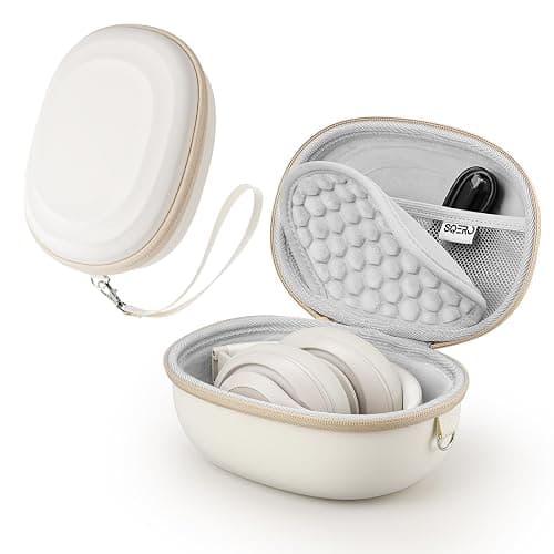 Case for Beats Studio Pro/Solo 4/Solo 3/Studio3 On-Ear Headphones, Portable Travel Hard Shell Storage Bag (Beige) - Image 1