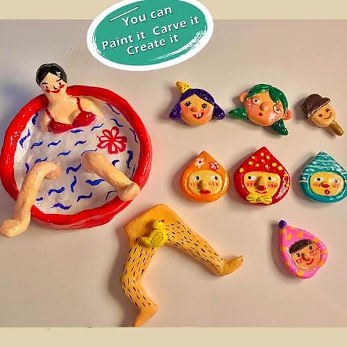 ReArt Oven Bake Polymer Clay White, Non Toxic 4.4Lbs with Pottery Tools & Paint Brushes Great for Modeling, Sculpting, Holiday, DIY Jewelry Making Projects. Great for All Skill Levels (White & Tools) thumbnail 2