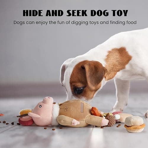 Nocciola Stuffed Pig Dog Toys: Funny Squeaky Crinkle Dog Chew Toys for Small Medium Breed, Plush Puzzle Cognitive Training Pet Enrichment Supplies, Hide and Seek Dog Christmas Stocking Stuffers thumbnail 4