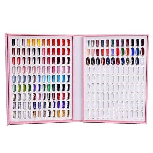Noverlife 216 Nail Colors Chart Display, Nail Gel Polish Display Book with 216 False Nail Tips, Professional Salon Nail Color Swatches Nail Practice Card Board thumbnail 2
