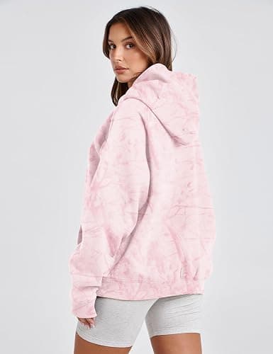 TERIVEEK Women Camo Hoodies Oversized Maple Leaf Fleece Hooded Sweatshirt Long Sleeve Fall Trendy Pullover Hoodie with Pocket thumbnail 3