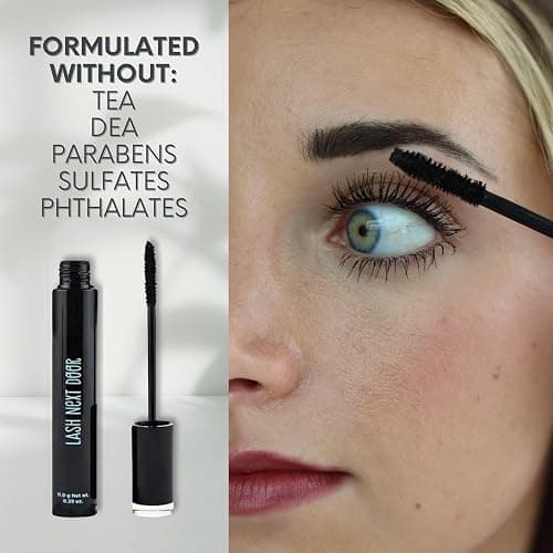 Lash Next Door Water Resistant Mascara Black Volume and Length - No Clump Volumizing Mascara for Thickening and Lengthening - Smudge Proof Lashes by Brooklyn and Bailey (1 Pack) thumbnail 6